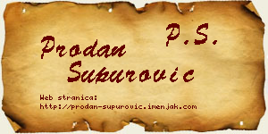 Prodan Supurović vizit kartica